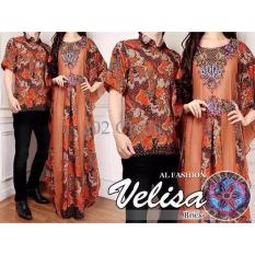 Exclusive Couple Velisa Busana Muslim Batik Kaftan Sarimbit Gamis Pesta Mewah Termurah