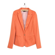 Ledakan Perdagangan Luar Negeri Di Eropa dan Amerika Serikat Satu Gesper Wanita Jaket Fashion Jaket Permen Warna Gesper Suit (orange) -Intl