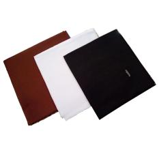 Ezpata 3 Pcs Kerudung Segi Empat Rawis Warna-Warna Basic Merk Saudi - Hitam, Putih, Coklat