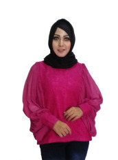 Ezpata Baju Atasan Wanita Bahan Brokat - Fushia
