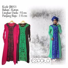 Ezpata Gamis Pesta Modern Bahan Katun Aplikasi Krancang