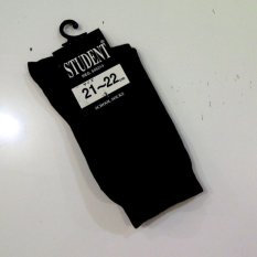 Ezpata Kaos Kaki Sekolah Anak Hitam Polos Merk Student Ukuran 21-22cm -Hitam