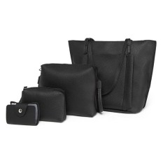 EZY Women Bag Set 4pcs - Tote Bag, Sling bag, Pouch, Card Holder (HITAM / BLACK)
