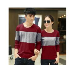 F Fashion Baju Couple Two Tone - Maroon / Kaos Oblong / Kaos Pasangan / Kaos Couple / Pakaian Kembar / Baju Muslim Wanita / Baju Muslim Pria / Couple