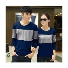 F Fashion Baju Couple Two Tone - Navy / Kaos Oblong / Kaos Pasangan / Kaos Couple / Pakaian Kembar / Baju Muslim Wanita / Baju Muslim Pria / Couple