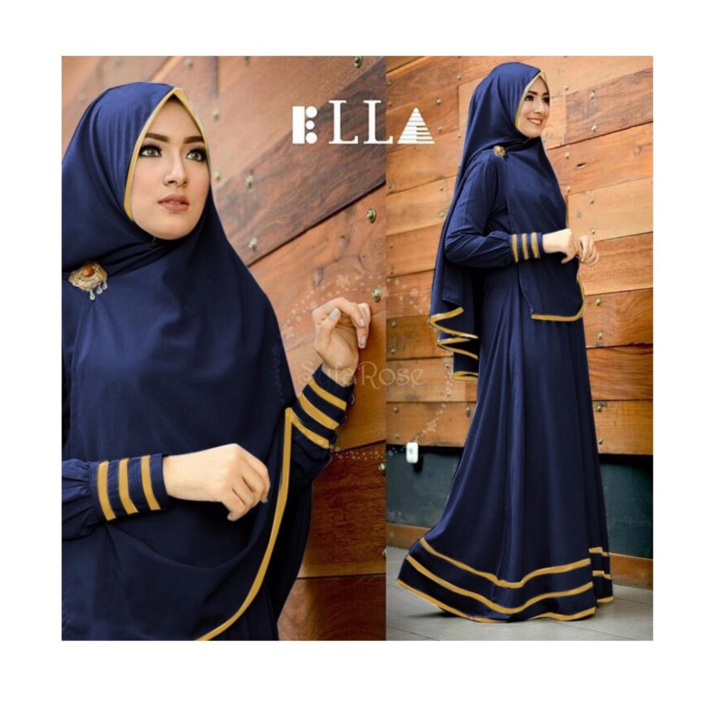 BELI SEKARANG F Fashion Baju Gamis Muslim Syari Najwa - Navy / Dress