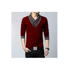F Fashion Kaos Pria Minho - Maroon / Baju Pria / Kemeja Pria / Baju Santai Pria / Baju Muslim Pria / Kemeja Formal / Atasan Pria / Kemeja Kerja Pria