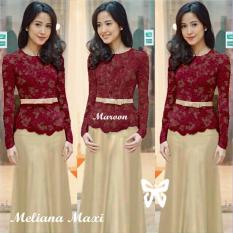 F Fashion Kebaya Modern Wanita Meliana - Maroon/ Kebaya Muslim / Kebaya Wanita / Kebaya Muslimah / Rok Batik / Dress Pesta / Kebaya Pesta / Kebaya Formal