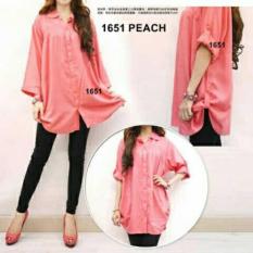 F Fashion Kemeja Wanita Jumbo Size - Peach / Baju Jumbo / Kemeja Jumbo / Big Size / Baju Jumbo Wanita / Baju Muslim Jumbo / Baju Ukuran Besar / XL / XXL / Baju Muslim