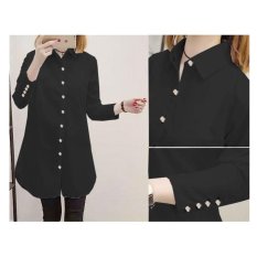 F Fashion Tunik Wanita Aqua - Hitam / Baju Wanita / Blouse Korea / Atasan Wanita / Baju Formal / Kemeja Wanita / Kemeja Formal / Atasan Muslim / Kemeja Cewek Tunik / Kemeja Kerja / Kemeja Katun