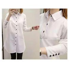 F Fashion Tunik Wanita Aqua - Putih / Baju Wanita / Blouse Korea / Atasan Wanita / Baju Formal / Kemeja Wanita / Kemeja Formal / Atasan Muslim / Kemeja Cewek Tunik / Kemeja Kerja / Kemeja Wanita