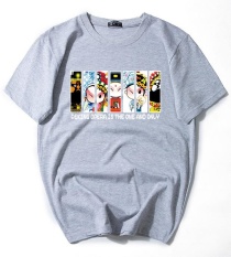 Facebook Dicetak Angin Cina Lengan Pendek T-shirt Plus-bundar Ukuran Leher Kaos-International