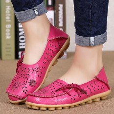 Pabrik Grosir Sandal Musim Panas Sepatu Lubang Kasut Leper Kulit Kasual Perempuan Berusia Doug Mama Sepatu Kode ROSE-Intl