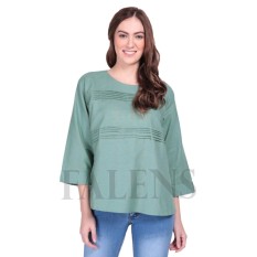 Falens Paula Top Atasan Wanita Baju Blouse Cewek Fashion Bagus Cantik Bahan Adem – Green Hijau