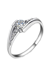 Fancyqube Kualitas Bagus Koktail Adapula Putih Batu Permata Topaz 925 Perak Cincin Kawin 0162 Perak