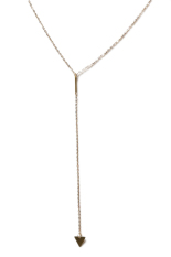 Fancyqube Fashion Wanita Sederhana Geometris Segitiga Logam Strip Bang Pendek Rumbai Rantai Kalung Emas