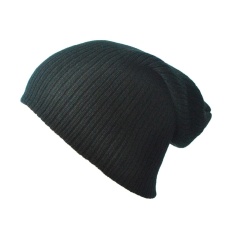 Fang Fang Crochet Hangat Musim Dingin Baggy Beanie Hat Jorok Chic Rajutan Caps untuk Wanita dan Pria-Hitam-Intl