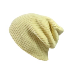 Fang Fang Crochet Hangat Musim Dingin Baggy Beanie Hat Jorok Chic Rajutan Caps untuk Wanita dan Pria-Kuning-Intl