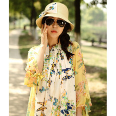 Fang Fang Hot Fashion Wanita Cantik Sifon Lembut Panjang Syal Selendang Selendang Scarves (Kupu-kupu Putih)-Intl