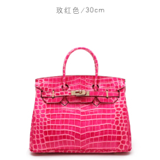 Fannese Baru Pola Kulit Buaya Bahu Tas Selempang Tas Model Hermes (Mawar merah 30 cm)