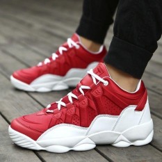 Fantastis Bunga Terbaru untuk 2017 Musim Gugur Musim Dingin Pemuda Boys Girls Kasual Siswa Sepatu Tinggi Top Sneakers Wanita Pria Basket Sport Sepatu 4 Warna-Merah-EU: 44-Intl