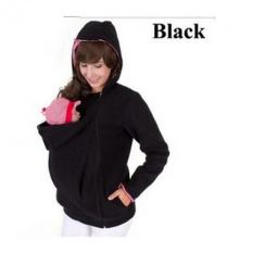 Fashion Baby Carrier Jaket Musim Dingin Pakaian Coat untuk Wanita Hamil Multifungsi Induk Kanguru Lengan Panjang Wanita Hooded Baju Lapis (hitam) -Intl