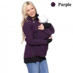 Fashion Baby Carrier Jaket Musim Dingin Pakaian Coat untuk Wanita Hamil Multifungsi Induk Kanguru Lengan Panjang Wanita Hooded Baju Lapis (violet) -Intl