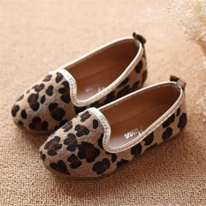 Fashion Bayi Anak-anak Karet Leopard Siswa Anak-anak Berjalan Sepatu I83 Kasual Baru Gelap-Internasional