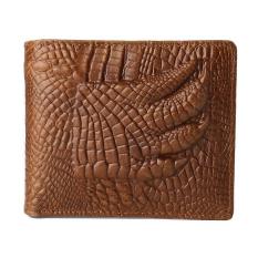 Merek Fashion Pria Kulit Asli Dompet Pria Pola Buaya Lapisan Pertama Kulit Sapi Retro Tide Dompet-Intl