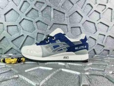Fashion Breathable Running Shoes Gel Lyte III Slow Running Sneakers Women and Men size 40-45 Casual Sports Footwear H01SQ-1982 (Beige/Grey/Blue) - intl