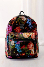 Motif Bendera Inggris Canvas Bag Gadis Boys School Shoulder Backpack Flower