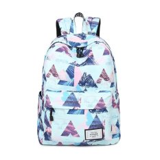 Fashion Floral Wanita Ransel Tas Sekolah untuk Remaja Ladies Girls Tas Punggung Sekolah Bagpack Mochila (biru) -Intl