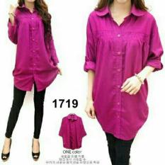 FASHION FLOWER-ATASAN JUMBO  KEMEJA WANITA  BIG SIZE  UKURAN JUMBO  FASHION WANITA  TUNIK WANITA  ATASAN JUMBO POLOS BIG SIZE UK.XXXL-MAGENTA