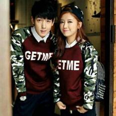 FASHION FLOWER-BAJU COUPLE KAOS PASANGAN FASHION COUPLE COWOK+CEWEK KAOS COUPLE KAOS COUPLE KERAH ARMY LORENG GETME LP-MAROON (COWOK DAN CEWEK)