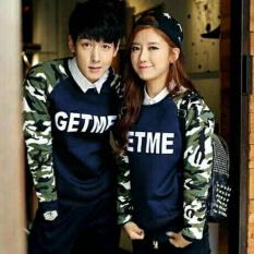 FASHION FLOWER-BAJU COUPLE KAOS PASANGAN FASHION COUPLE COWOK+CEWEK KAOS COUPLE KAOS COUPLE KERAH ARMY LORENG GETME LP-NAVY (COWOK DAN CEWEK)