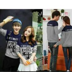 FASHION FLOWER-BAJU COUPLE SWEATER PASANGAN SWEATER COUPLE FASHION COUPLE SWEATER COUPLE 4EVER LP-ABU NAVY (COWOK DAN CEWEK)