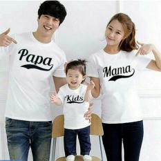 FASHION FLOWER-BAJU KELUARGA KAOS FAMILY FAMILY COUPLE FASHION FAMILY KAOS FAMILY COUPLE PAPA MAMA 1 ANAK-WHITE (AYAH.IBU.ANAK)