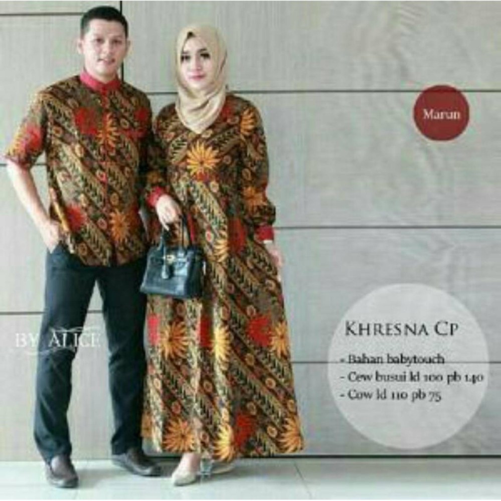 FASHION FLOWER-BAJU PASANGAN | BAJU COUPLE | KEMEJA COUPLE | BAJU KEMBARAN | COUPLE BATIK | KEMEJA COUPLE DRESS BUSANA BATIK KHRESNA (COWOK DAN CEWEK)