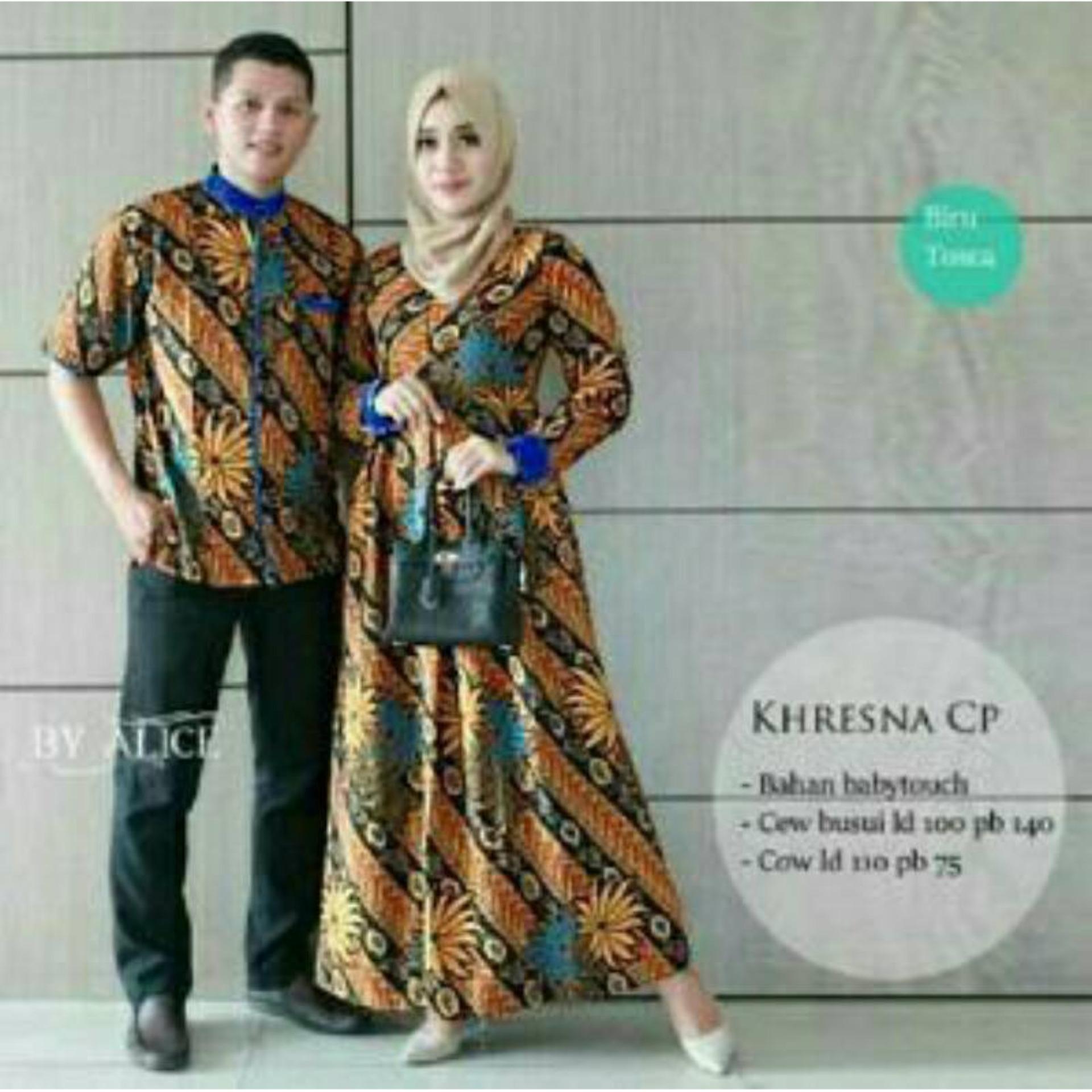 FASHION FLOWER-BAJU PASANGAN | BAJU COUPLE | KEMEJA COUPLE | BAJU KEMBARAN | COUPLE BATIK | KEMEJA COUPLE DRESS BUSANA BATIK KHRESNA (COWOK DAN CEWEK)