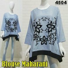 FASHION FLOWER-BLOUSE JUMBO WANITA | BLOUSE JUMBO | ATASAN WANITA | BIG SIZE | UKURAN JUMBO | FASHION WANITA | BATIK WANITA | PAKAIAN WANITA | BLOUSE JUMBO WANITA WAKA-WAKA MAHARANI FIT.XXL-BIRU MUDA (LD 116CM,PJG 72CM)