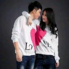 FASHION FLOWER-BAJU COUPLE KAOS PASANGAN KAOS COUPLE LOVE VALENTINE LP-WHITE (COWOK DAN CEWEK)