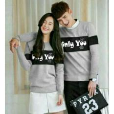 FASHION FLOWER-KAOS PASANGAN BAJU COUPLE KAOS COUPLE COUPLE FASHION KAOS COUPLE ONLY YOU LP-ABU (COWOK DAN CEWEK)