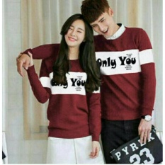 FASHION FLOWER-KAOS PASANGAN BAJU COUPLE KAOS COUPLE COUPLE FASHION KAOS COUPLE ONLY YOU LP-MAROON (COWOK DAN CEWEK)