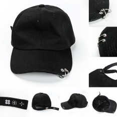 Fashion Iron Ring Punk Hats Adjustable Baseball Cap - intl