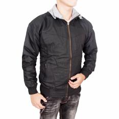 Fashion - Jaket DC Parasut Bolak Balik Keren - hitam - Abu