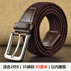 Fashion Joker Leisure Pria Sabuk Kanvas Tenun Sabuk Pin Gesper Elastis Elastis Belt Muda Han Edisi Kencang-Intl