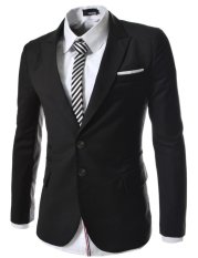 Fashion Korea Style Jas Pria Formal Saku Tingkat FK-44 Hitam