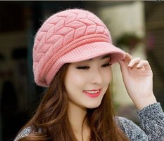 Fashion Wanita Korea Rajut Merajut Topi Kupluk Ski Musim Dingin Hangat Wol Topi Pet-Internasional