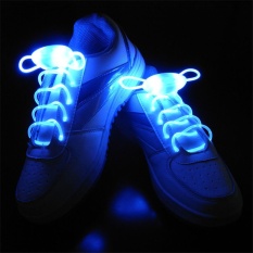 Fashion LED Tali Sepatu Tali Sepatu Flash Lighting Glow Stick Strap Tali Sepatu Pesta Malam Biru-Intl