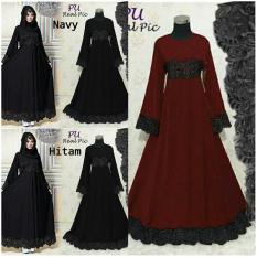 FASHION MUSLIM / Gamis Kebaya Pesta Elsa Baloteli Ori Baju Pesta Gamis Brukat Navy